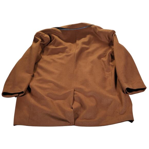 Shaquille O'Neal Coat Mens 4XL Tall Brown Wool Blend Overcoat 2 Button Classic - Picture 2 of 7